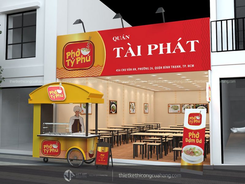thiết kế cửa hàng quán ăn đẹp uy tín tại Việt Art